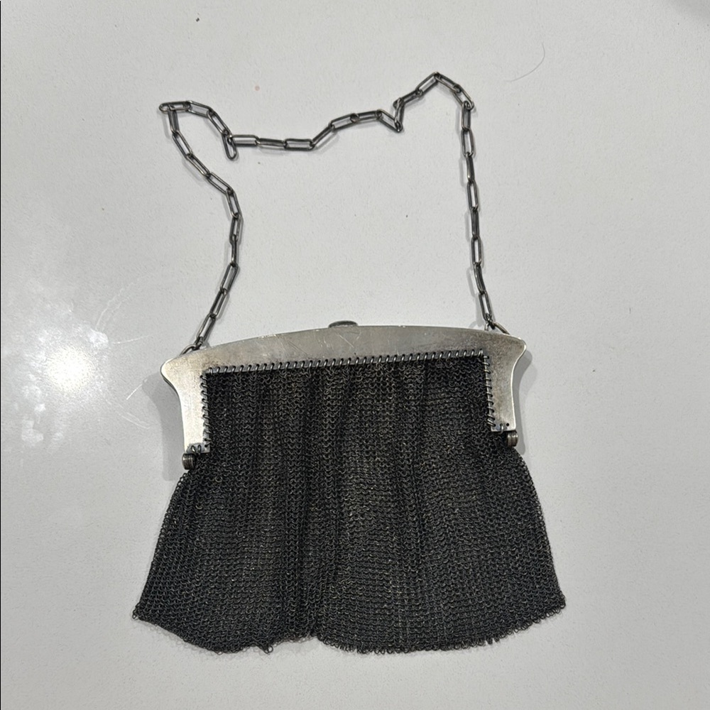 more of uncle Sterling Silver Antique Chain Mail Mesh Evening Bag Purse